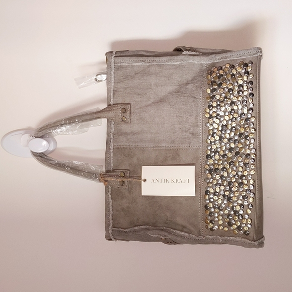 Antik Kraft Taupe Boho Tote Bag Shoulder Purse 47474 - Picture 1 of 11